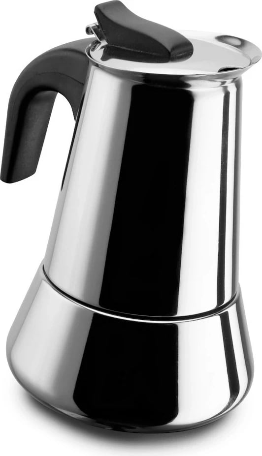 Moka pot Pezzetti Ghidini Cipriano 1386, 2 filxhanë, çelik inox, e zezë