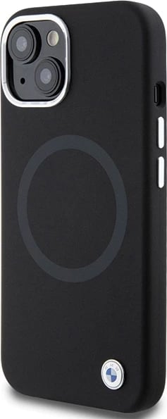 Mbështjellës BMW Signature Liquid Silicone MagSafe për iPhone 15 Plus/14 Plus, i zi