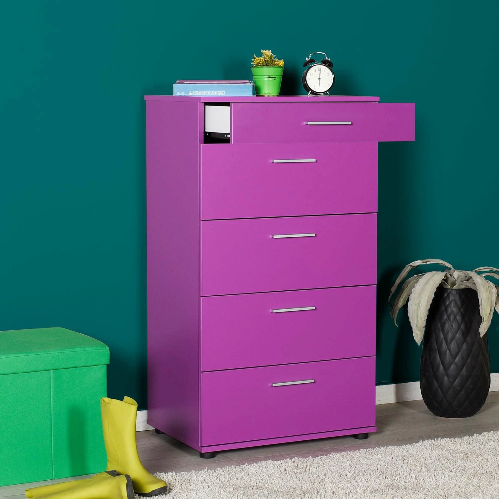 Komodë Hanah Home, Trendline, ngjyrë e purpurt