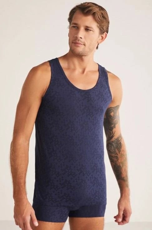 Fanellë e brendshme për meshkuj, ngjyrë e kaltër e errët, Jumeon, 1C11CEAK241.001.C00121