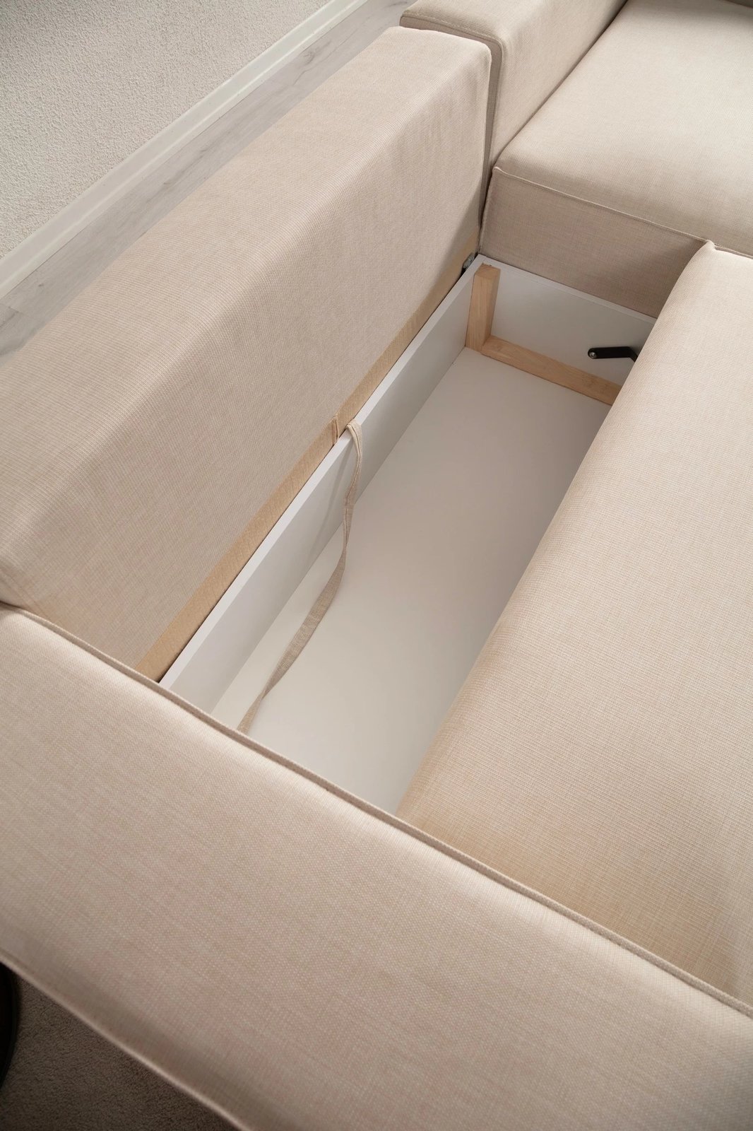 Kënd-sofë krevate Atelier del Sofa, kënd i djathtë, ngjyrë ecru