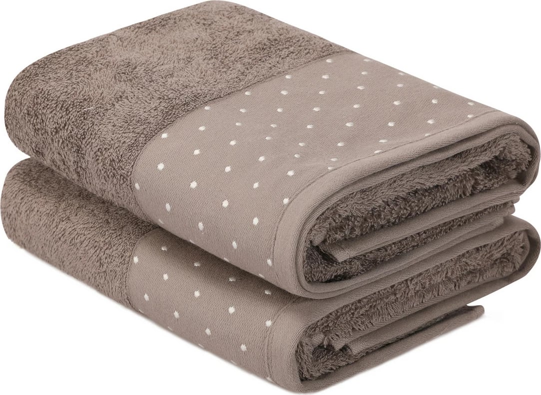 Set peshqirësh për duar (2 copë), Mijölnir, Pitircik, ngjyrë kafe-bardhë