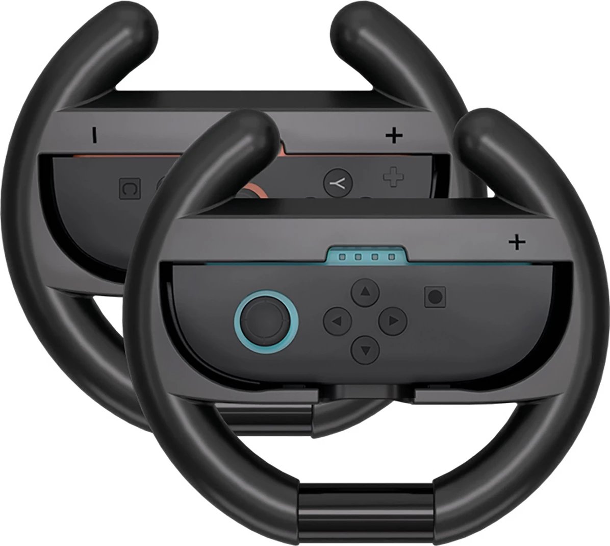 Volan garash për Joy-Con Nintendo Switch 2, Hurtel Racing Wheel, plastikë ergonomike, e zezë, set 2 copë