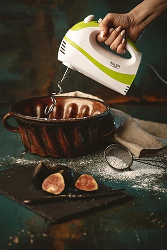 Mikser dore, Adler AD 4205, 300W (max 550W), 5 shpejtësi, Turbo, bardhë/jeshile