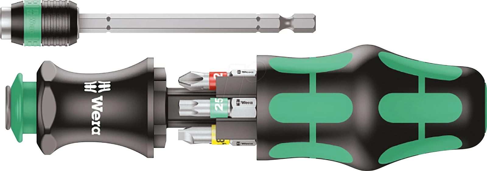 Set kaçavidash Wera Kraftform Kompakt 20, 5 copa, me kasë, ergonomik, zi