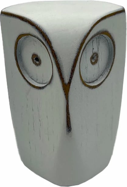 Dekorative buf i bardhë, polirezine, 7x7x9cm