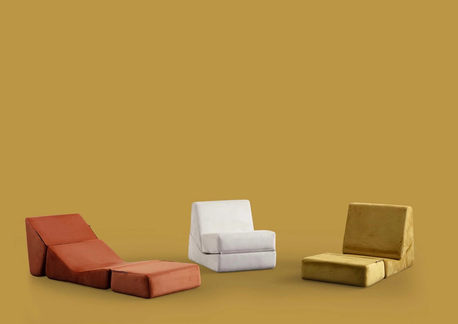 Krevat-karrige një vendësh Atelier del Sofa, Origami, ngjyrë krem