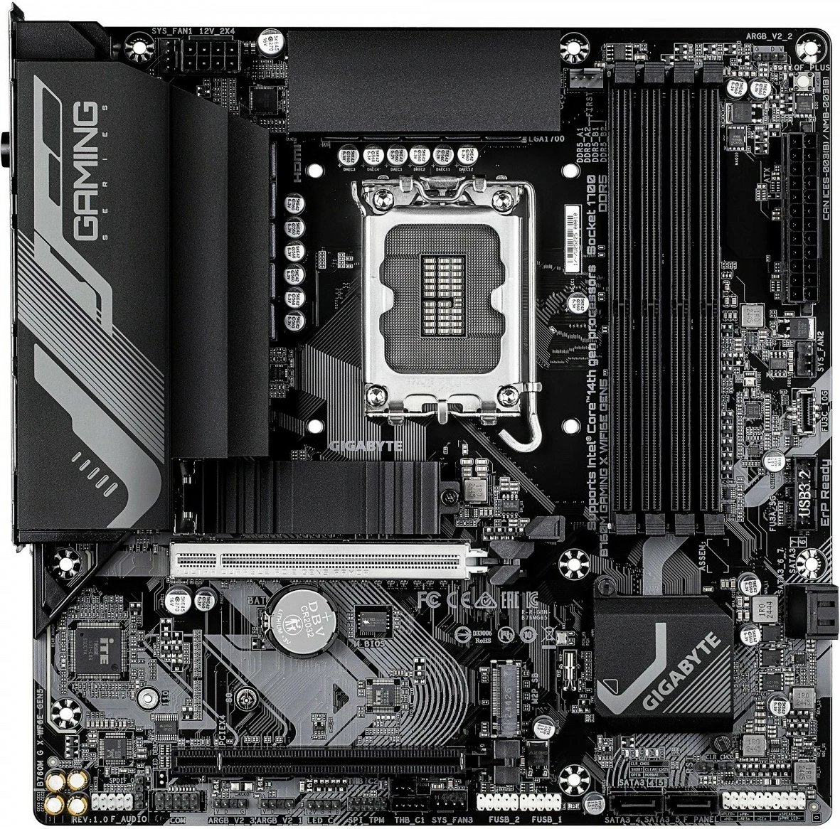 Pllakë amë, Gigabyte, B760M Gaming X WiFi 6E GEN5, Intel B760, LGA1700, 4x DDR5, PCIe 5.0, mATX