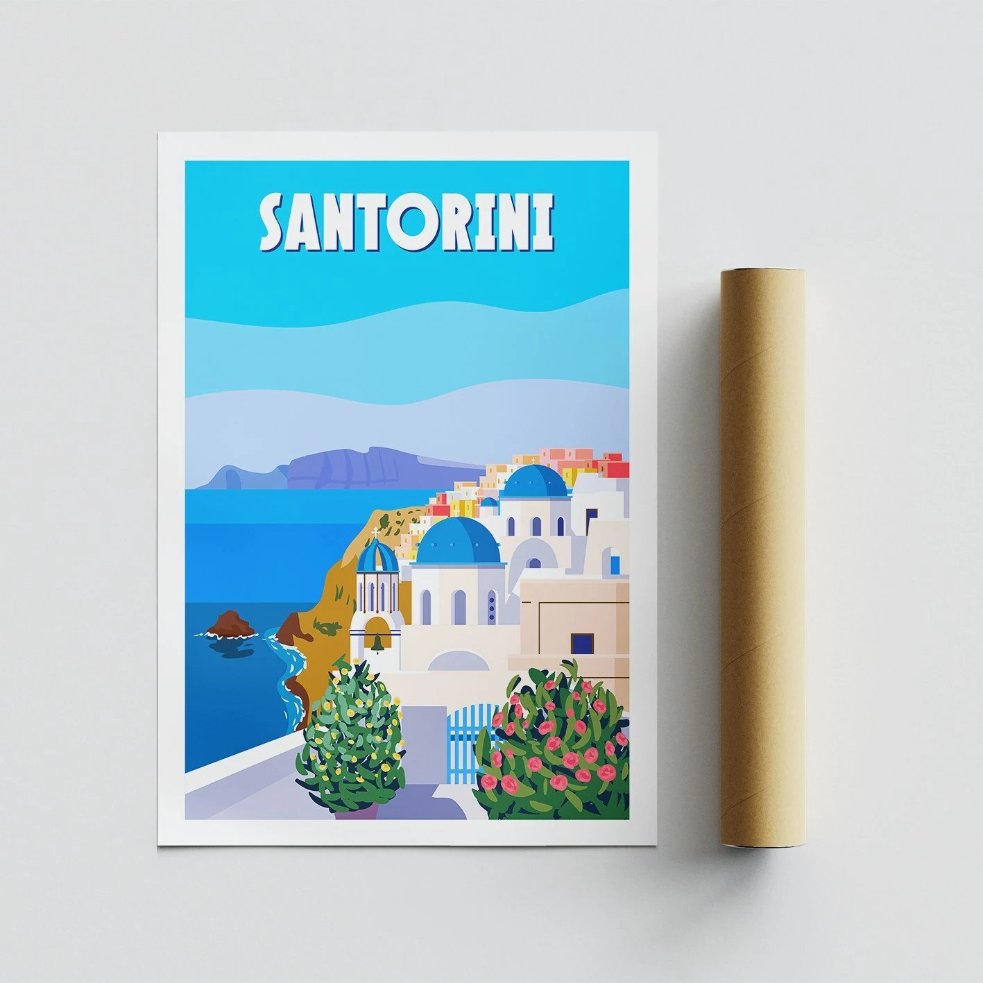Poster A3 Santorini, shumëngjyrësh, 29.7x42cm Poster A3 Santorini, shumëngjyrësh, 29.7x42cm