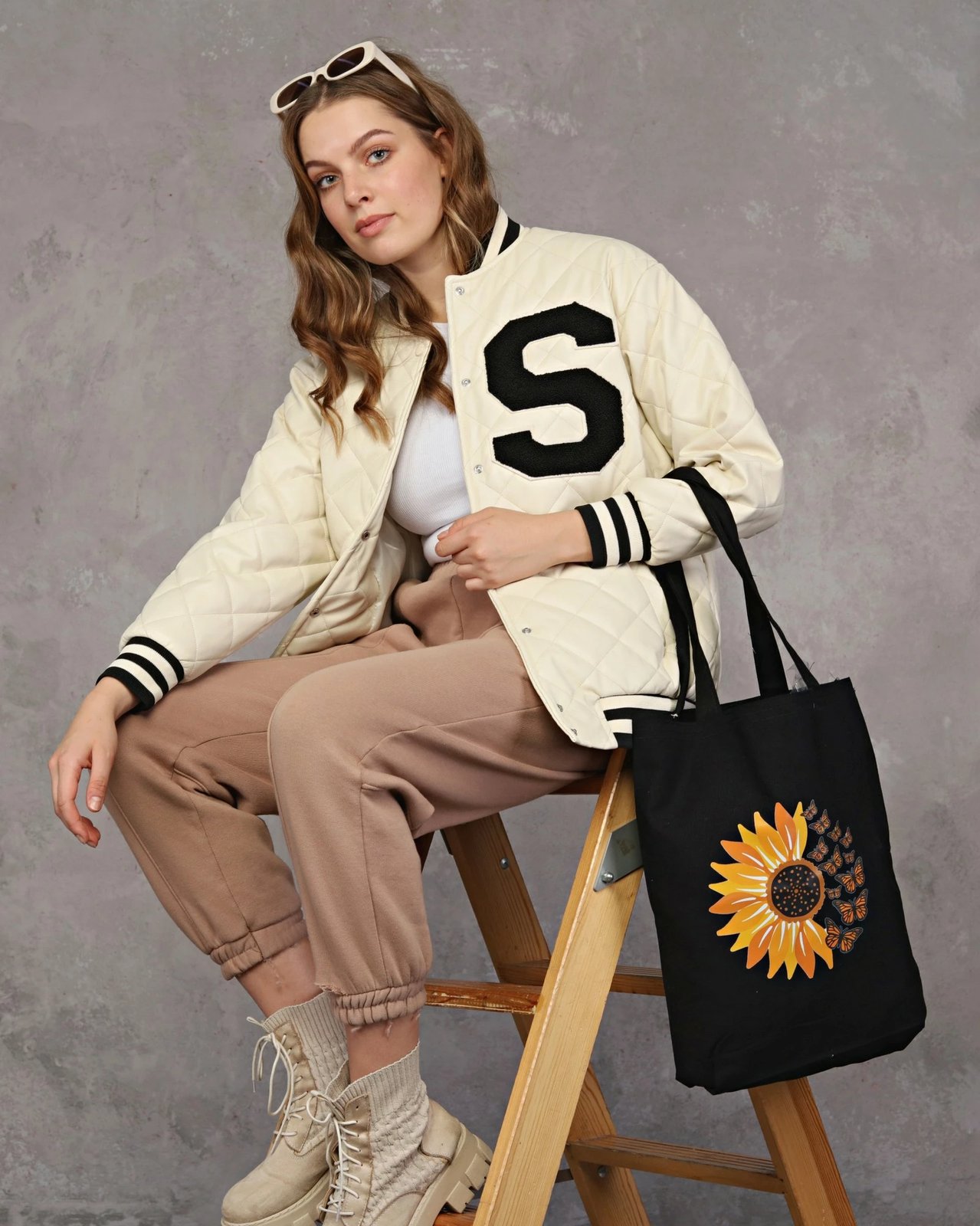 Çantë tote Zoozie Bags, 1554, e zezë, pambuk, 35x40x8cm