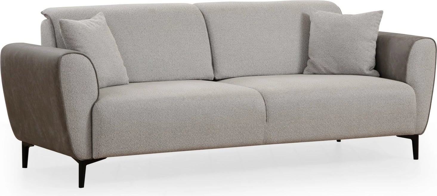 Divan-krevat treshe, Atelier del Sofa, aren, ngjyrë gri