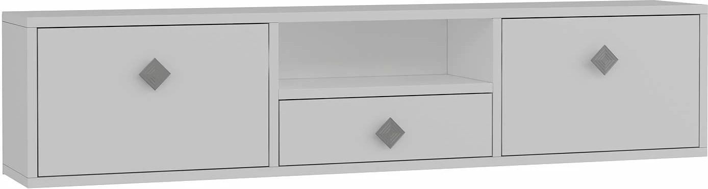 Komodë TV Skye Decor, e bardhë, argjend, 1305-DROP-1