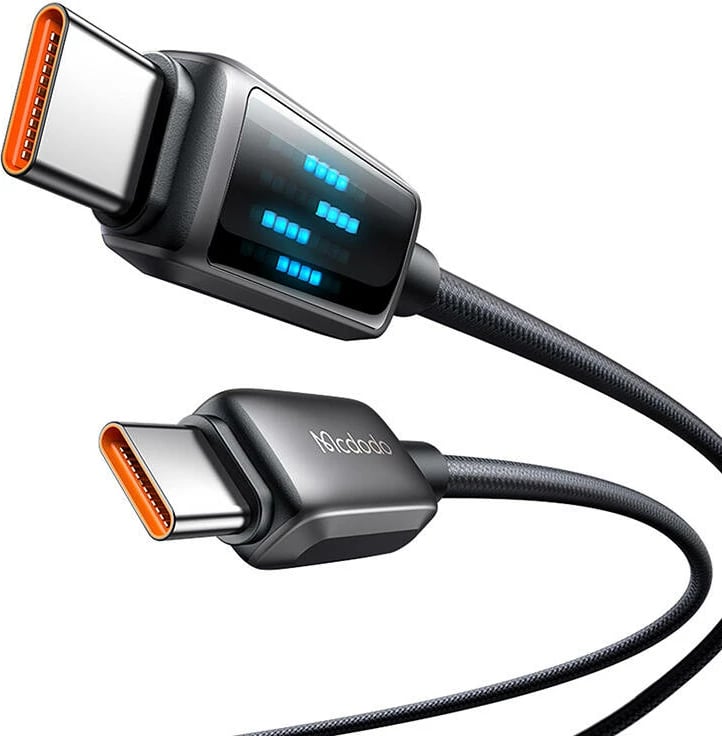 Kabllo USB-C në USB-C Mcdodo CA-4250, 1.2m, 100W, ekran LED, e zezë