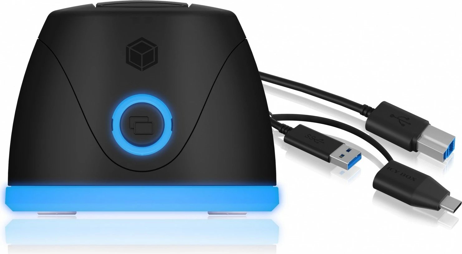 Docking station IcyBox IB-1124L-C3 për SSD/HDD 2.5"/3.5", USB 3.0, e zezë