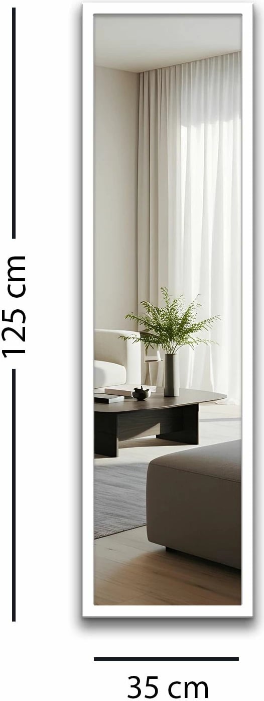 Pasqyrë Cheval, ngjyrë e bardhë, Skye Decor, 35x125cm