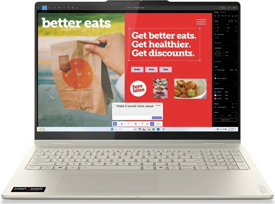 Kompjuter Lenovo Yoga 7 2-në-1, 16", AMD Ryzen AI 7 350, 16 GB RAM, 512 GB SSD, Touchscreen, Argjend