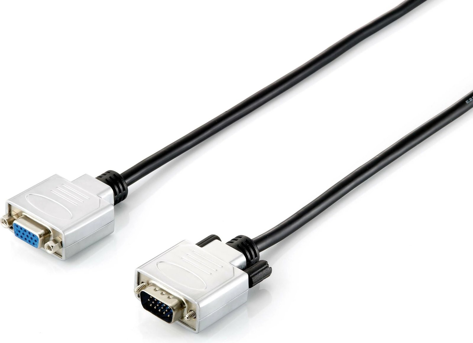Kabllo VGA zgjatje Equip HD15, 3m, i zi, argjend