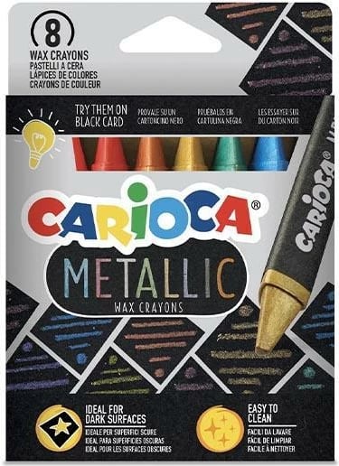 Markerë Carioca Wax Crayons 8 Ngjyra Metalike