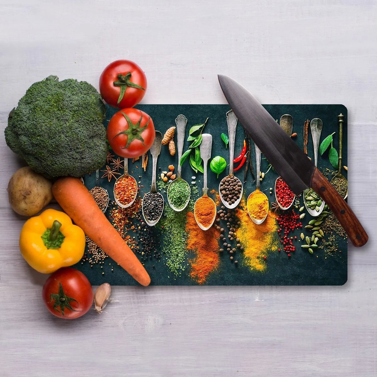 Dërrasë prerëse Hermia, Ckt56 - 3040, xham i temperuar, shumëngjyrëshe, 30x40cm