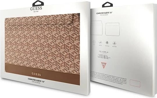 Mbështjellës laptopi Guess GCube Stripe, 16", Kafe