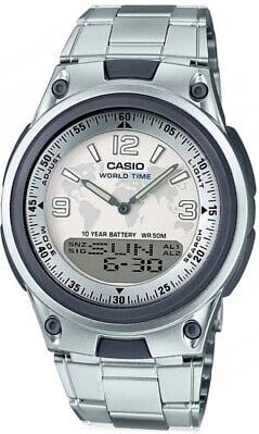 Orë dore për meshkuj Casio Classic World Time Telememo 3D, argjendtë