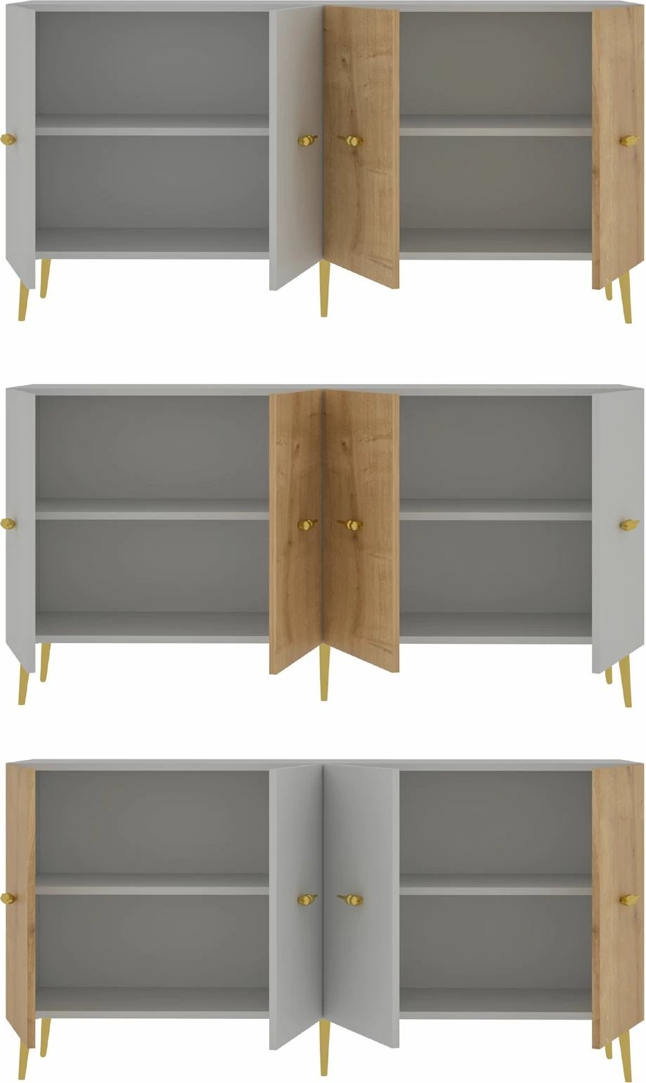 Konsol Skye Decor, Loop KB150, e bardhë, lisi sapphire