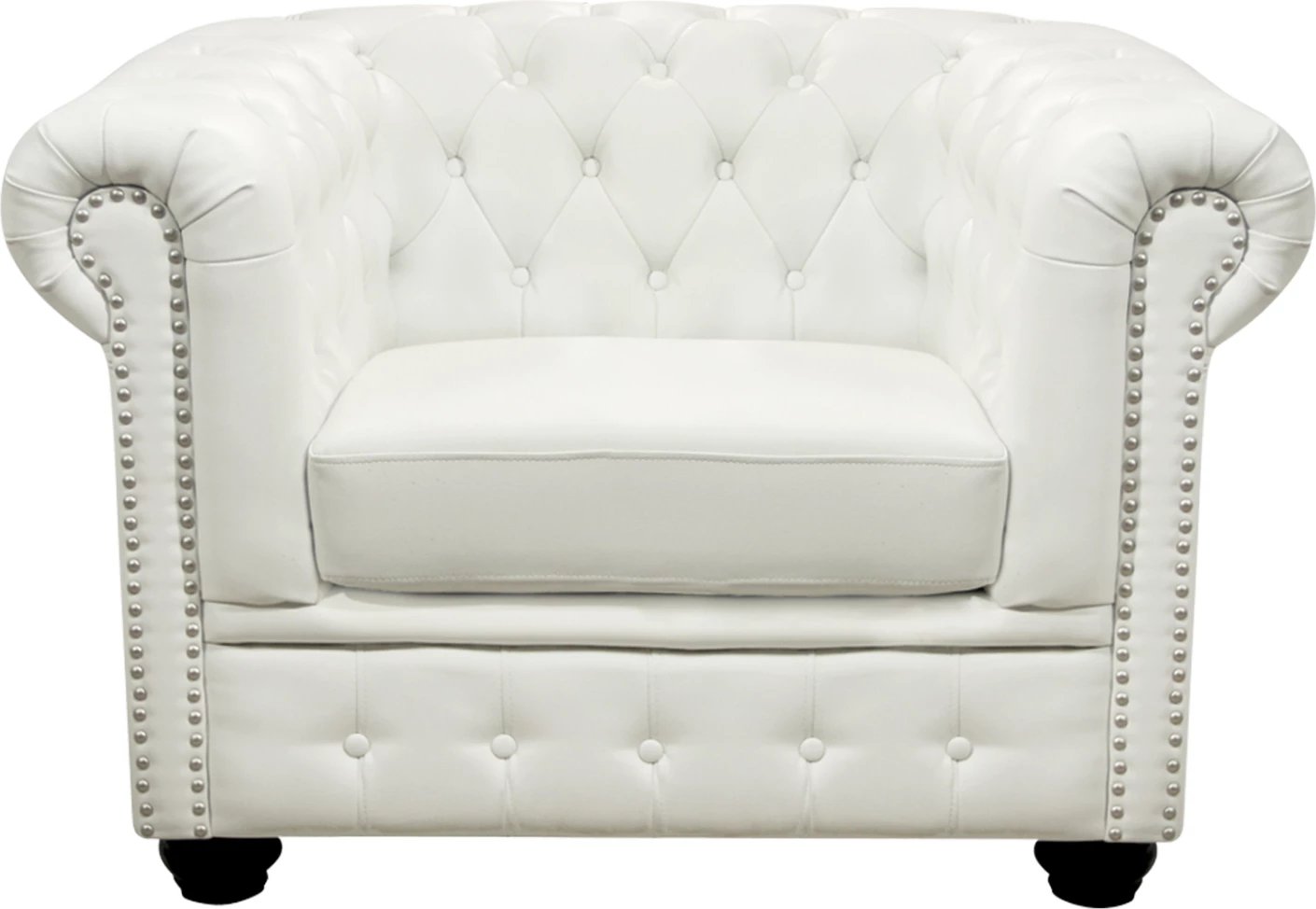 Karrige Polina Chesterfield FH3011.02, PU Bardhë, 110x90x73Hcm