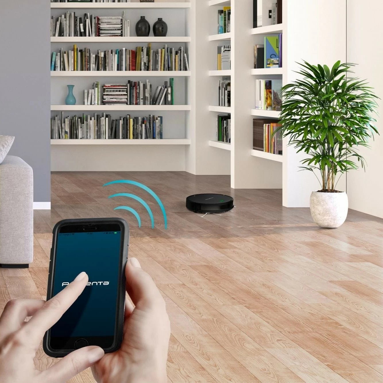 Robot fshesë me korrent, Rowenta, X-Plorer Serie 40 RR7245WH, depozitë 0.44L, autonomi deri 150 min, Wi‑Fi