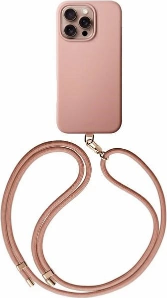 Mbështjellës UNIQ Coehl Creme Magnetic Charging për iPhone 16 Pro 6.3", rozë me rrip