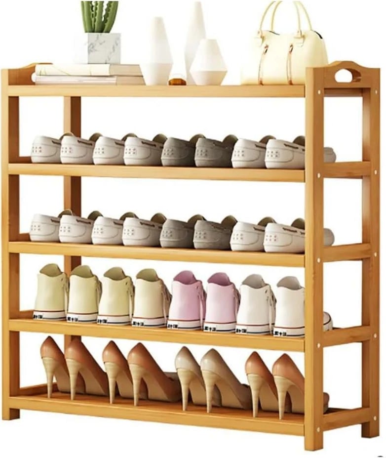 Raft këpucësh Nextdeco Bamboo 5 nivele, H79x68x23cm