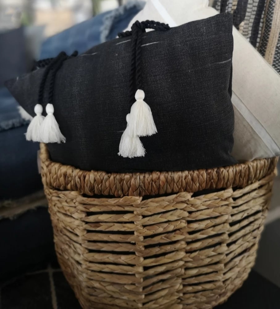 Jastëk dekorativ Sable 9, pambuk, ngjyrë e zezë, 45x45cm