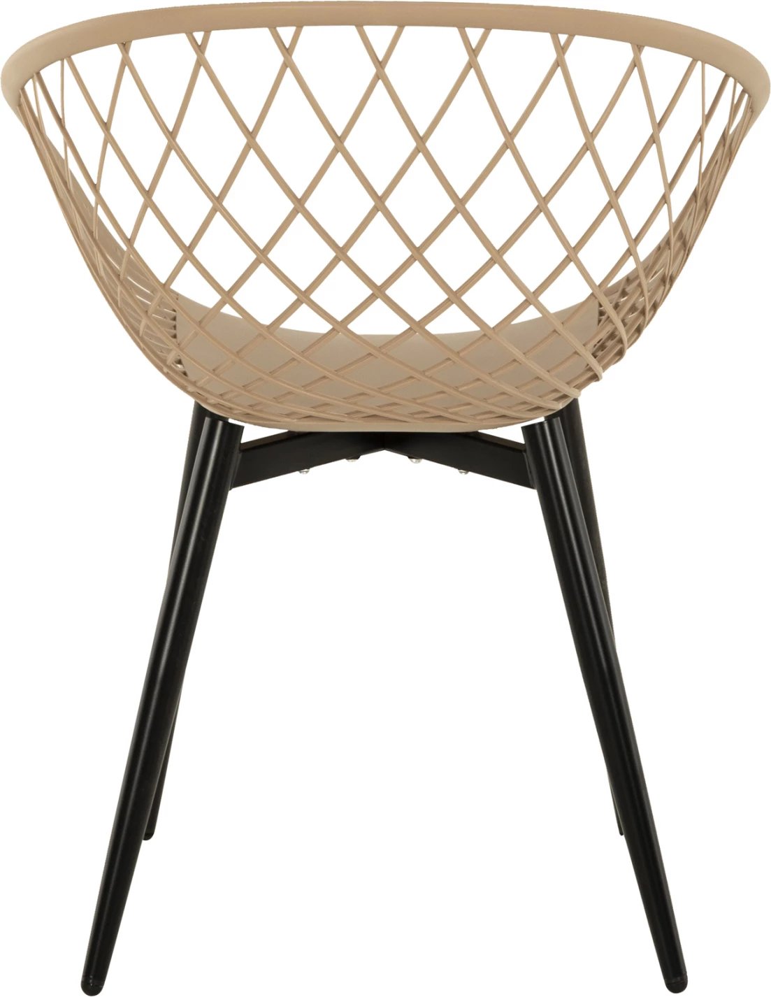 Karrige ARIADNE FH8001.23 polipropileni kapuçino-këmbë metalike të zeza 63x56x80H cm., set prej 4 copash