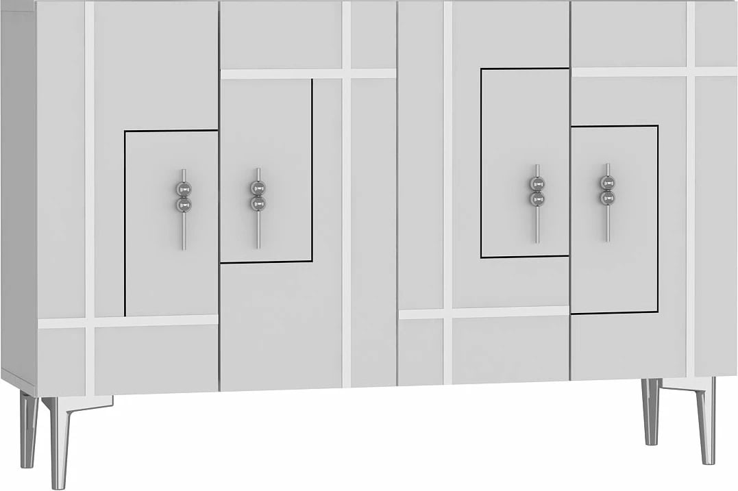 Konsol Skye Decor, ngjyrë bardhë, argjend