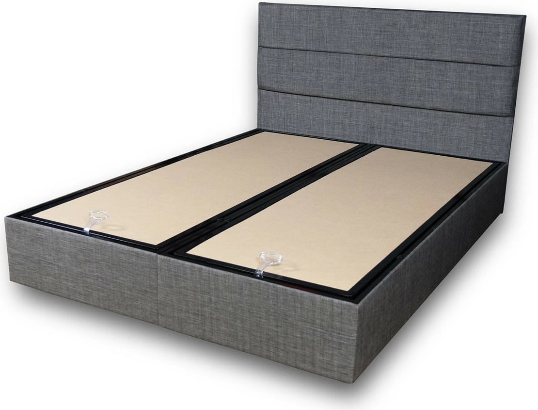 Baze dhe shtrat dopio me taban, Skye Decor, ngjyrë hiri, 180x200