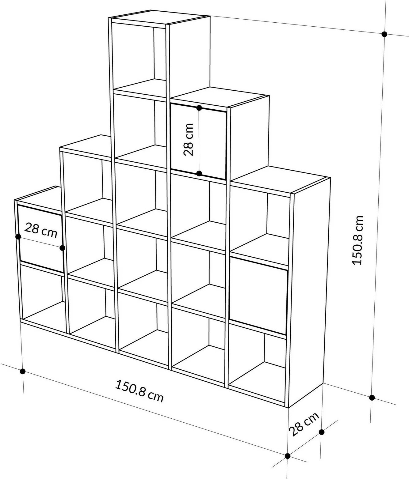 Raft librash Skye Decor, ngjyrë safir dhe lis, 150.8x150.8x28 cm