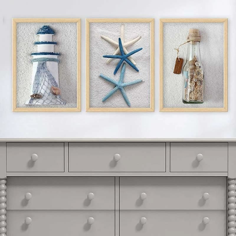 Piktura dekorative me kornizë, 3 copë, Wallity, 3NTC_25445214_3545