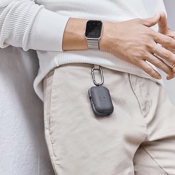 Mbështjellës UNIQ Valencia për AirPods Pro, Antimikrobial, i zi