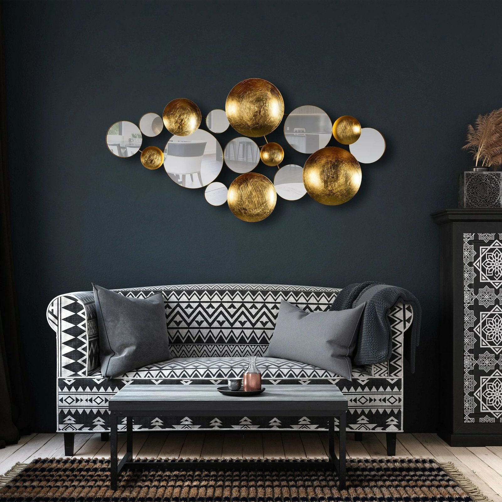 Aksesor dekorativ metalik për mur, Wallity Infinity, shumëngjyrësh