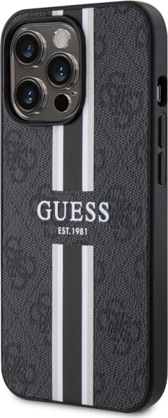 Mbështjellës Guess GUHMP13LP4RPSK për iPhone 13 Pro/13 6.1", hardcase, MagSafe, zi