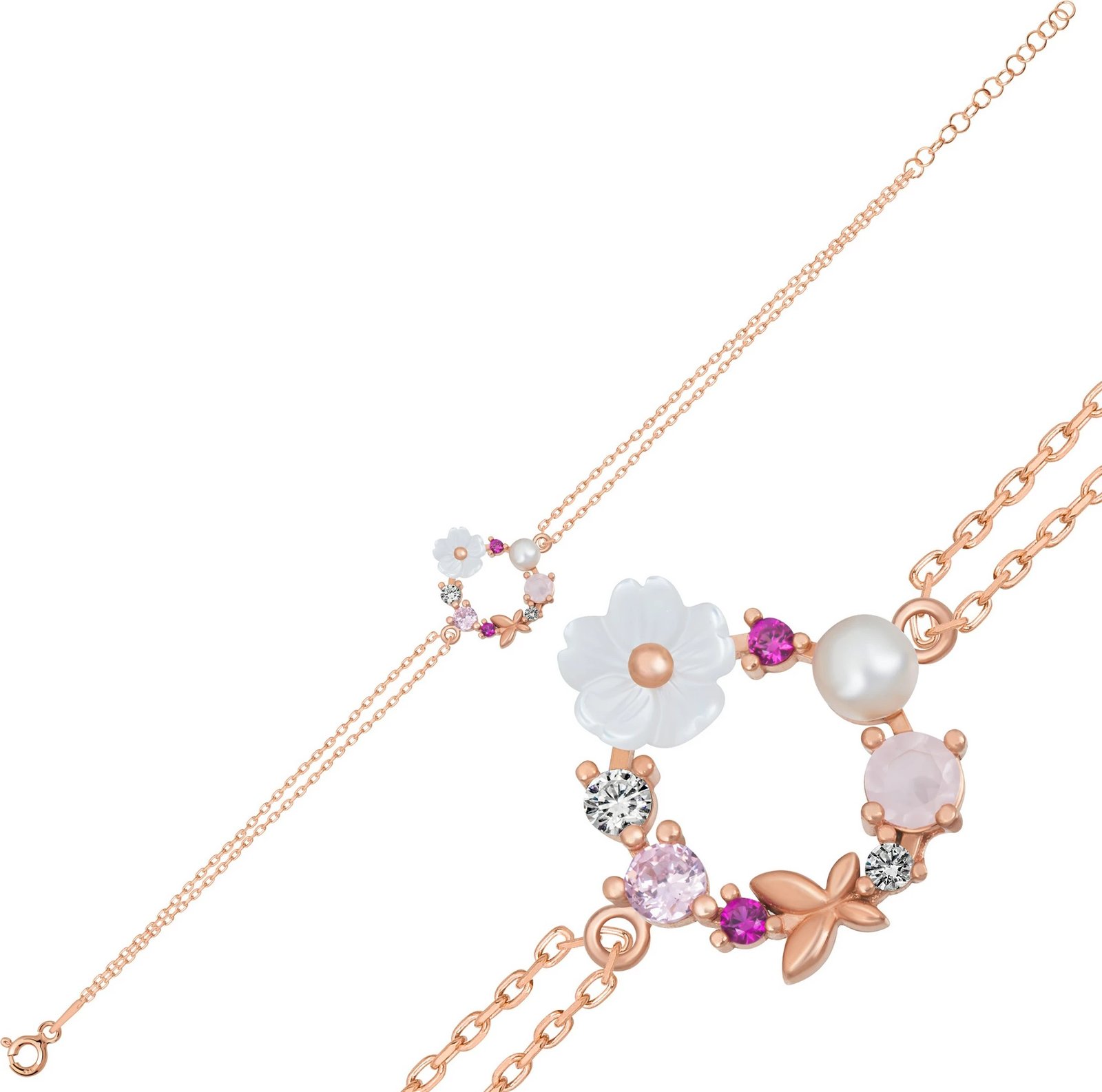 Byzylyk argjendi Jumeon, ngjyrë rozë e artë, NRZ998760