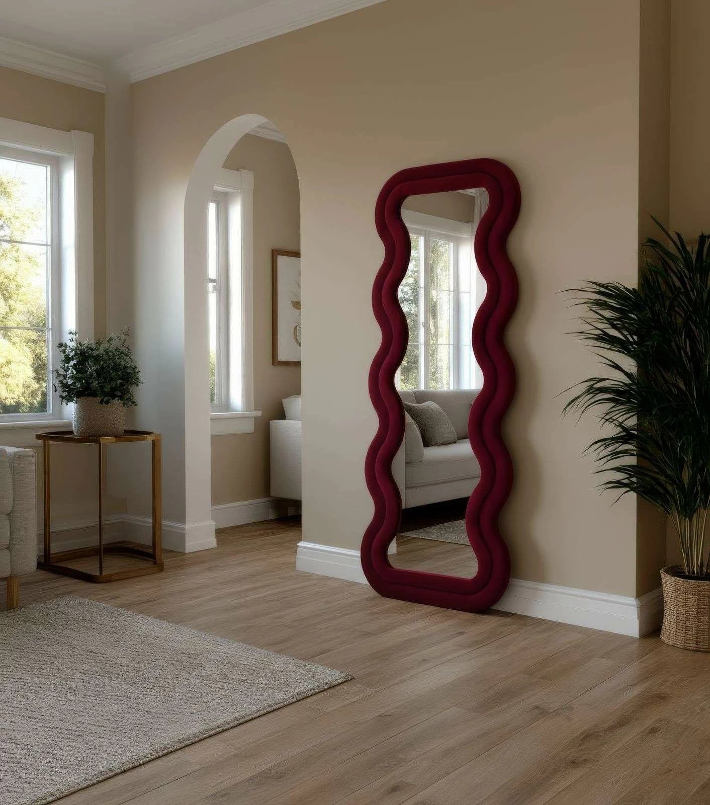 Pasqyrë Cheval, ngjyrë e kuqe Claret, Skye Decor, 65x170cm