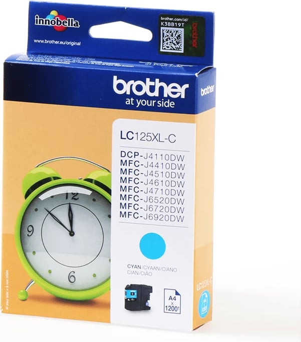 Kartush bojë, Brother LC125XLC, 8 ml, deri 1200 faqe, cyan