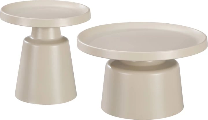 Set tavolina kafeje Ginoze, metal, ngjyrë kapuçino, 2 copë