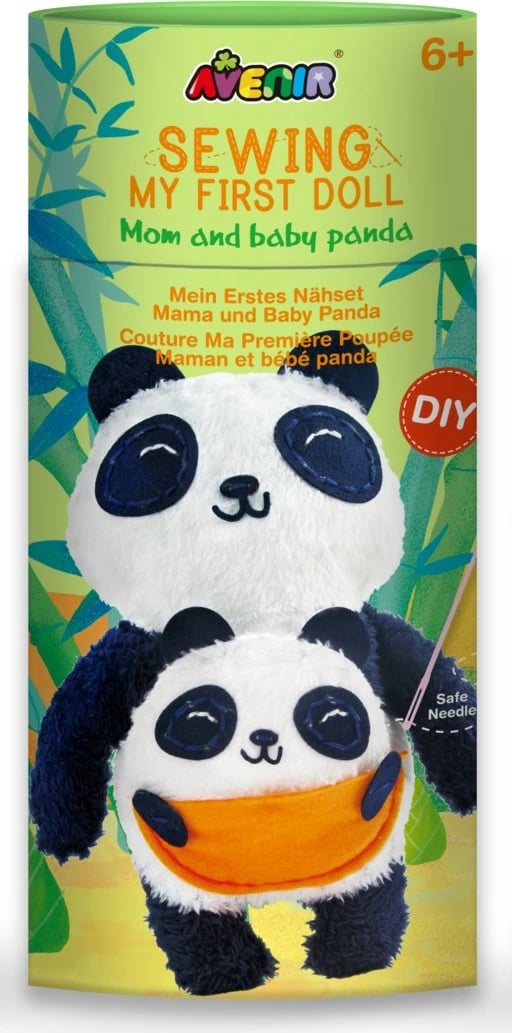 Set kreativ për qepje lodër panda, MG DYSTRYBUCJA, CH201619, për fëmijë, zi/portokalli/bardhë