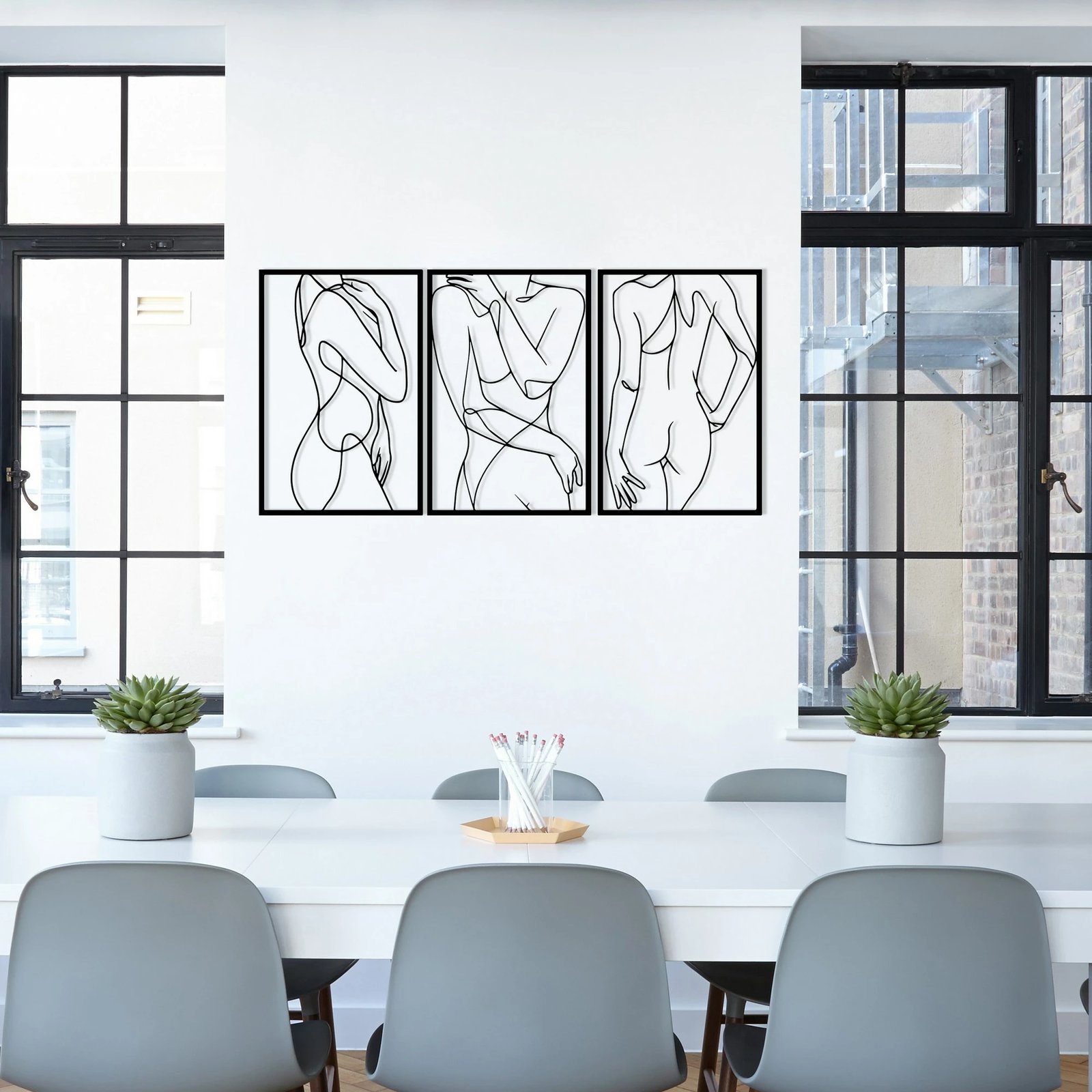 Aksesor dekorativ metalik për mur, Wallity, Sexy Lady 3, ngjyrë e zezë, 103x50cm