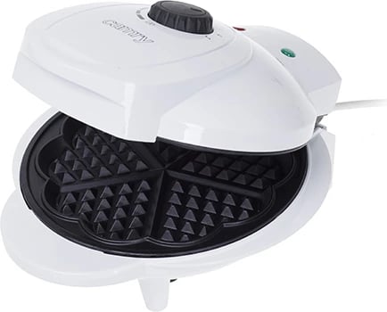 Pjekës waffle, Adler CR 3022, 1000 W, termostat, 5 zemra, veshje qeramike jo-ngjitëse, e bardhë