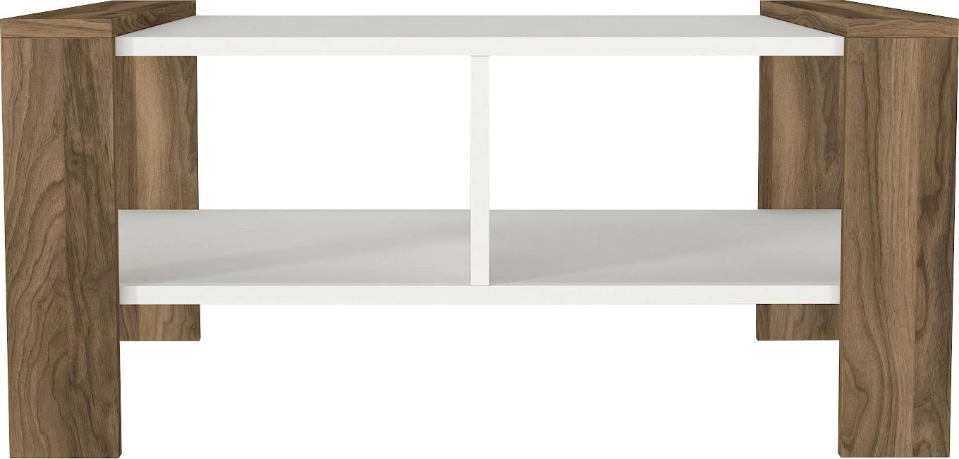 Tavolinë kafeje Skye Decor, Erica, e bardhë dhe arre