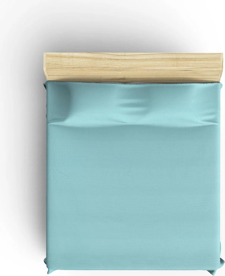 Çarçaf dopio pique, ngjyrë turquoise, 220x240cm, me thekë, pambuk 100%