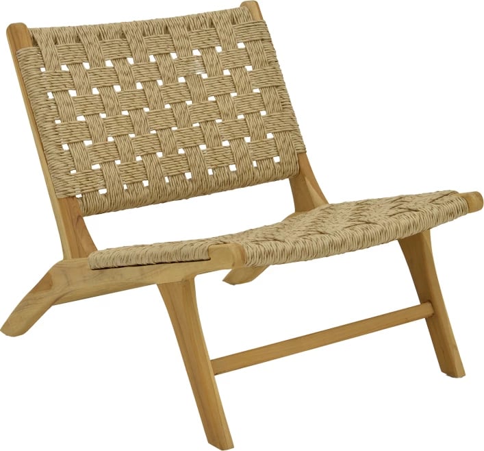 Karrige Foldere, dru teak natyral, litar sintetik, 65x78x68cm