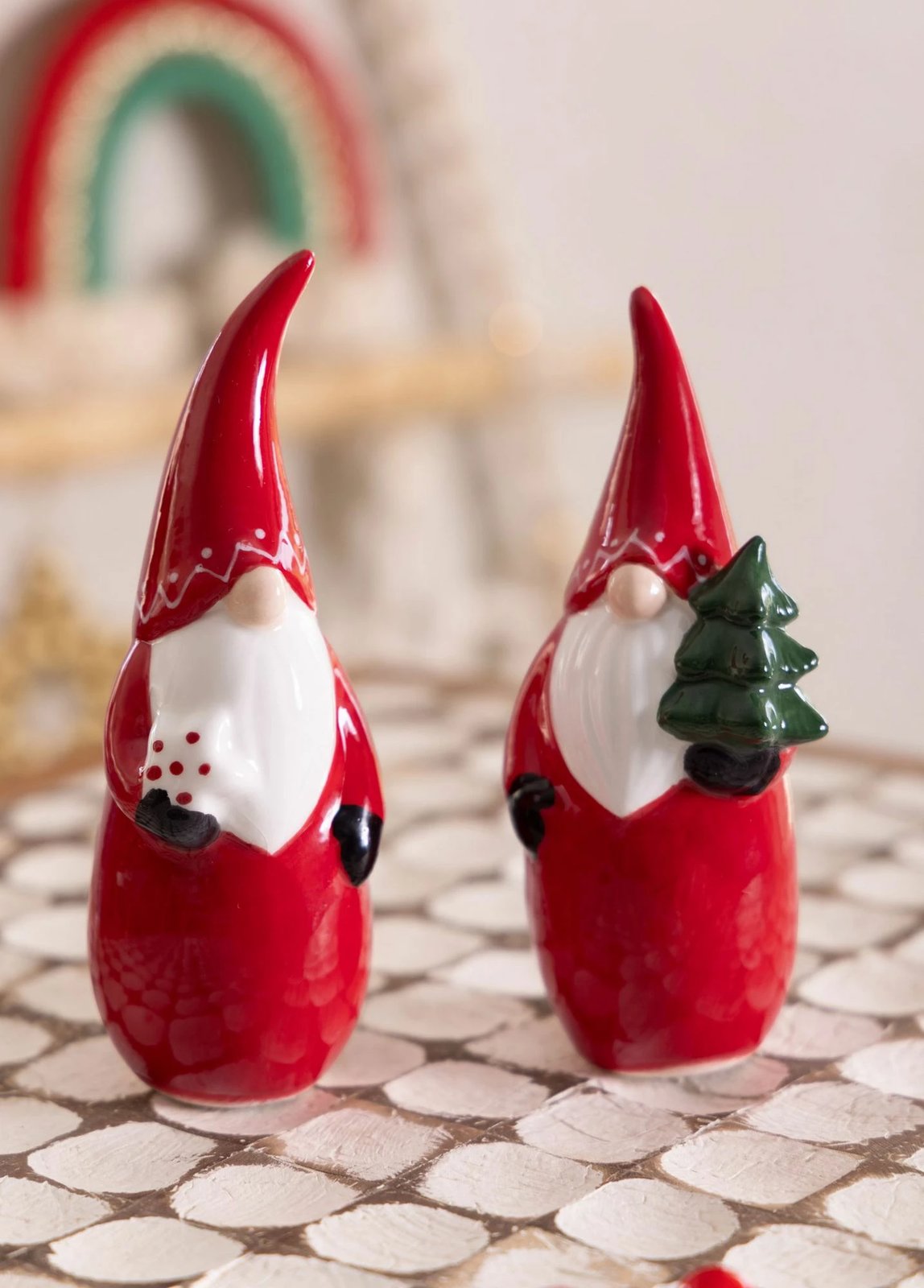 Objekt dekorativ Evila Originals, SUS0122, qeramikë, ngjyrë e kuqe dhe e bardhë, 5x5x15cm